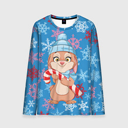 Лонгслив мужской Зайка с карамелью, цвет: 3D-принт