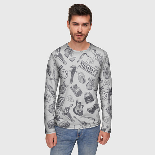 Мужской лонгслив Nirvana crash / 3D-принт – фото 3