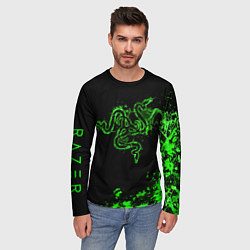 Лонгслив мужской Razer брызги, цвет: 3D-принт — фото 2