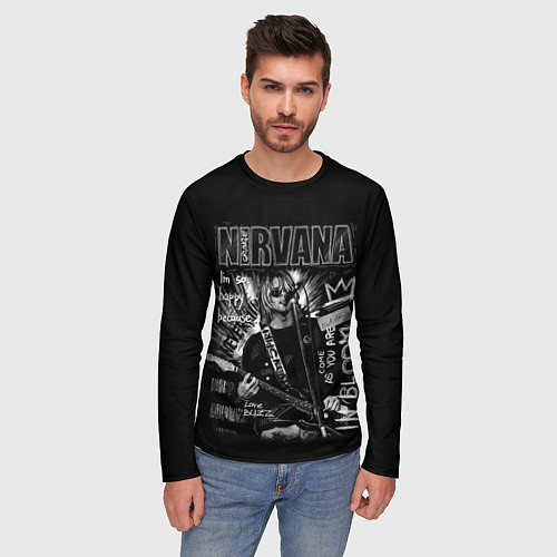Мужской лонгслив Nirvana Song life / 3D-принт – фото 3