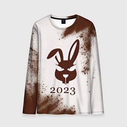Лонгслив мужской Кролик 2023 хитрый на светлом, цвет: 3D-принт