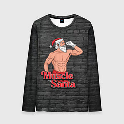 Лонгслив мужской Muscle Santa, цвет: 3D-принт