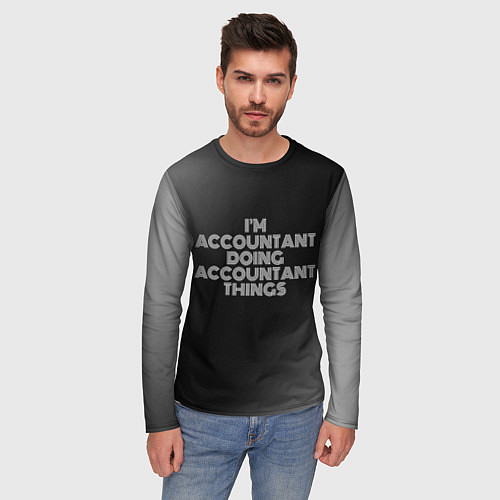 Мужской лонгслив Im accountant doing accountant things: на темном / 3D-принт – фото 3