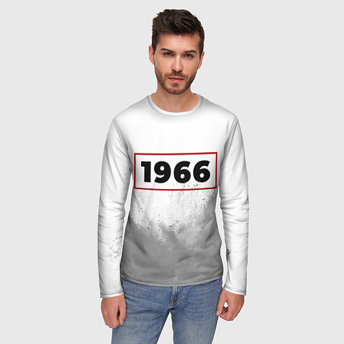 Мужской лонгслив 1966 - в красной рамке на светлом / 3D-принт – фото 3