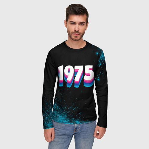 Мужской лонгслив Made in 1975: vintage art / 3D-принт – фото 3