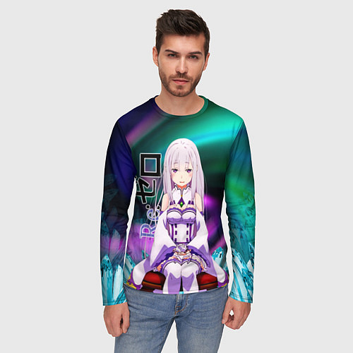 Мужской лонгслив Re: Zero - Emilia / 3D-принт – фото 3