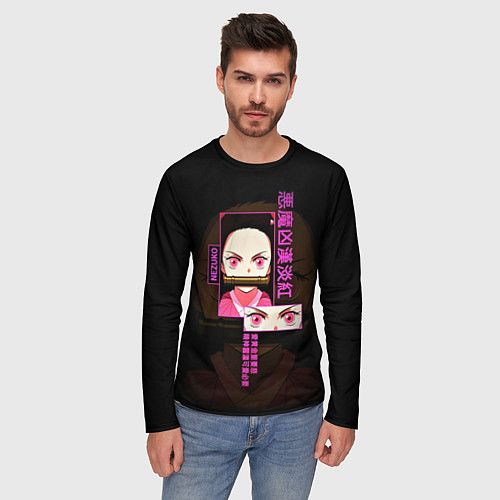 Мужской лонгслив Персонаж Незуко Камадо: Клинок, рассекающий демоно / 3D-принт – фото 3