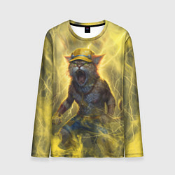 Лонгслив мужской Наэлектризованный кот, цвет: 3D-принт