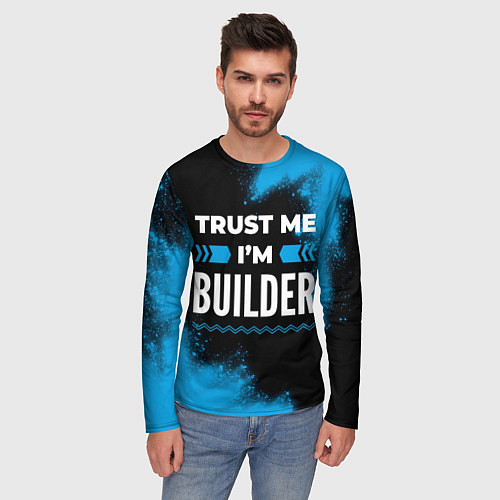 Мужской лонгслив Trust me Im builder dark / 3D-принт – фото 3