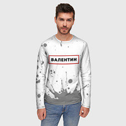 Лонгслив мужской Валентин - в красной рамке на светлом, цвет: 3D-принт — фото 2
