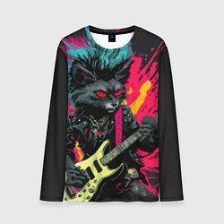 Лонгслив мужской Rocker Cat on a dark background - C-Cats collectio, цвет: 3D-принт