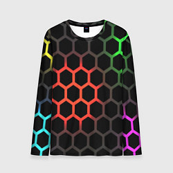 Лонгслив мужской Gradient hexagon genshin, цвет: 3D-принт