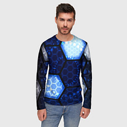 Лонгслив мужской Магическая броня соты из игры ведьмак, цвет: 3D-принт — фото 2