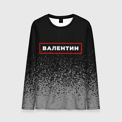 Лонгслив мужской Валентин - в красной рамке на темном, цвет: 3D-принт
