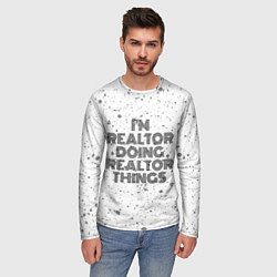 Лонгслив мужской Im doing realtor things: на светлом, цвет: 3D-принт — фото 2