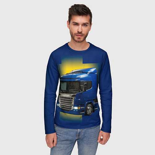 Мужской лонгслив Scania truck / 3D-принт – фото 3