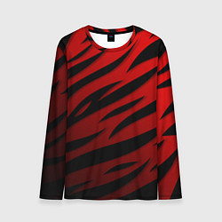 Лонгслив мужской Красный градиент - языки пламени, цвет: 3D-принт