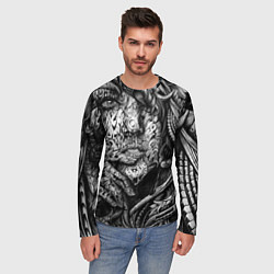 Лонгслив мужской Девушка монохром, цвет: 3D-принт — фото 2