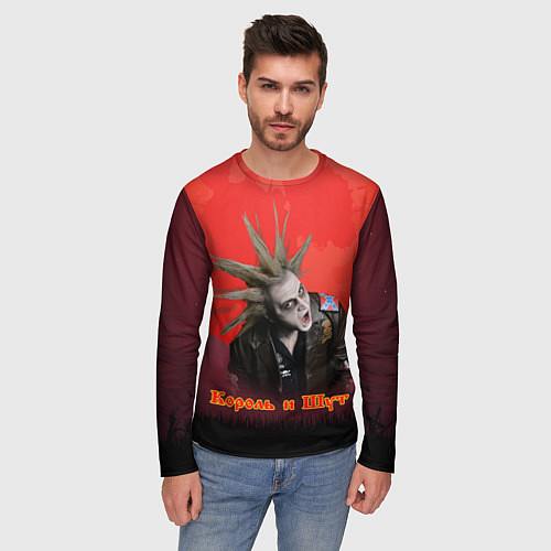 Мужской лонгслив Король и шут красная луна / 3D-принт – фото 3