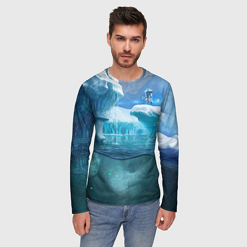 Мужской лонгслив Subnautica - КРАБ на леднике / 3D-принт – фото 3