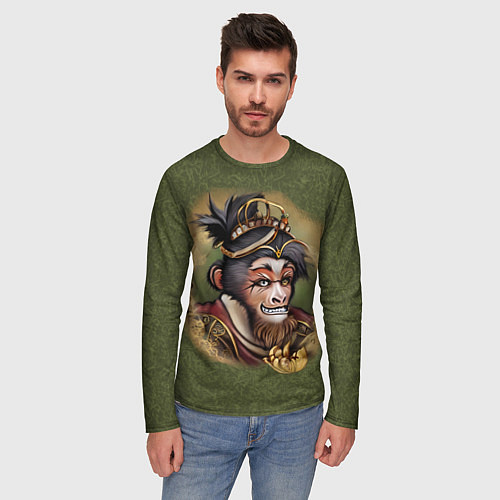 Мужской лонгслив Король обезьян Сунь Укун / 3D-принт – фото 3