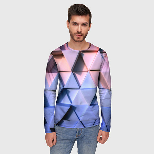 Мужской лонгслив Triangle gradient / 3D-принт – фото 3