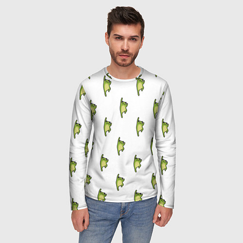 Мужской лонгслив Лягушата ползут вверх / 3D-принт – фото 3