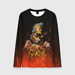 Лонгслив мужской Rock n roll fire Simpsons, цвет: 3D-принт