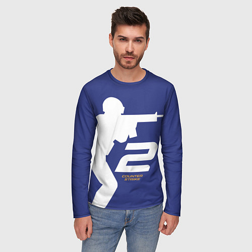 Мужской лонгслив Counter Strike 2 силуэт / 3D-принт – фото 3
