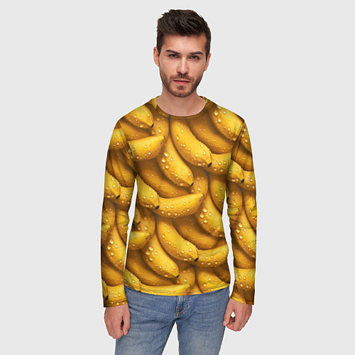 Мужской лонгслив Сочная текстура из бананов / 3D-принт – фото 3