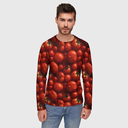 Лонгслив мужской Сочная текстура из томатов, цвет: 3D-принт — фото 2
