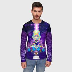 Лонгслив мужской Goddess with two Beerus - vaporwave, цвет: 3D-принт — фото 2