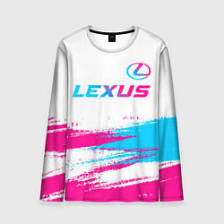 Лонгслив мужской Lexus neon gradient style: символ сверху, цвет: 3D-принт