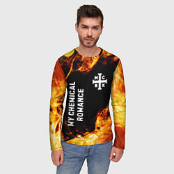 Лонгслив мужской My Chemical Romance и пылающий огонь, цвет: 3D-принт — фото 2