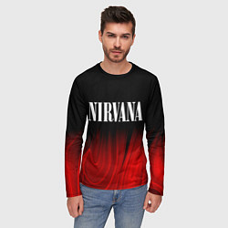 Лонгслив мужской Nirvana red plasma, цвет: 3D-принт — фото 2