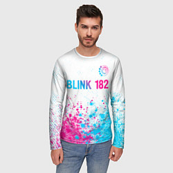 Лонгслив мужской Blink 182 neon gradient style: символ сверху, цвет: 3D-принт — фото 2