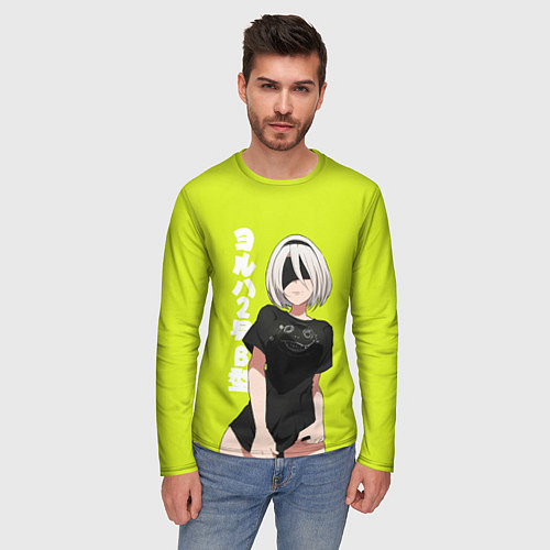 Мужской лонгслив YoRHa 2-gou B-gata / 3D-принт – фото 3