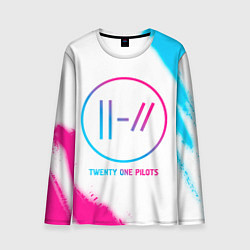 Лонгслив мужской Twenty One Pilots neon gradient style, цвет: 3D-принт