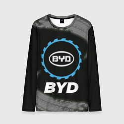Лонгслив мужской BYD в стиле Top Gear со следами шин на фоне, цвет: 3D-принт