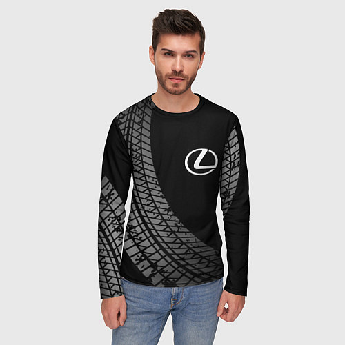 Мужской лонгслив Lexus tire tracks / 3D-принт – фото 3