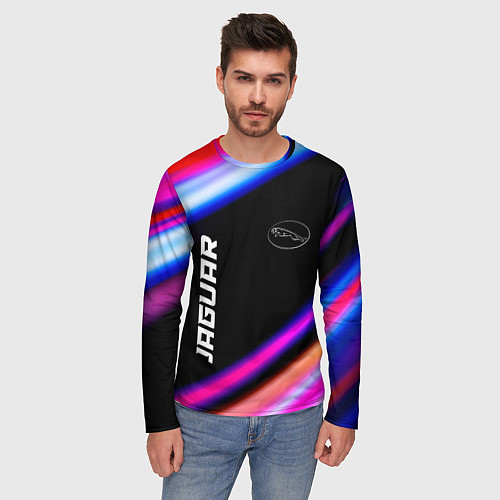 Мужской лонгслив Jaguar speed lights / 3D-принт – фото 3