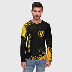 Лонгслив мужской Changan - gold gradient: надпись, символ, цвет: 3D-принт — фото 2