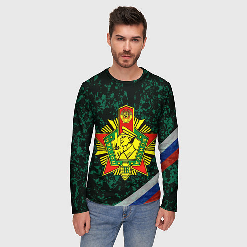 Мужской лонгслив Пограничные войска РФ / 3D-принт – фото 3