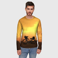 Лонгслив мужской Велосипед на закате, цвет: 3D-принт — фото 2