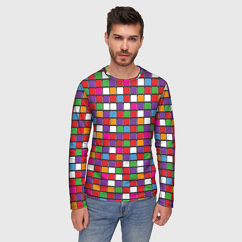 Мужской лонгслив Color cubes / 3D-принт – фото 3