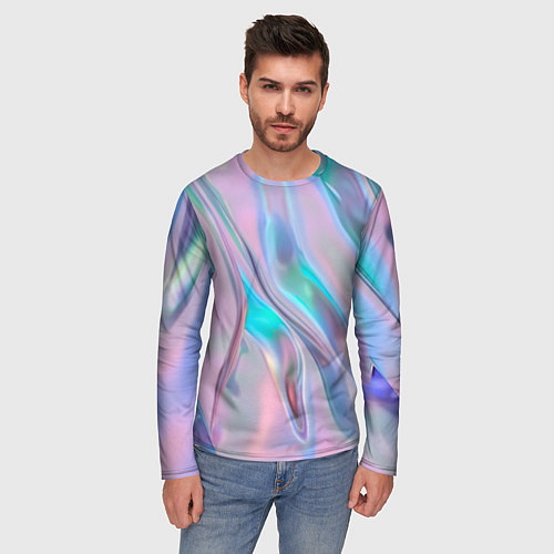 Мужской лонгслив Атласный шёлк / 3D-принт – фото 3