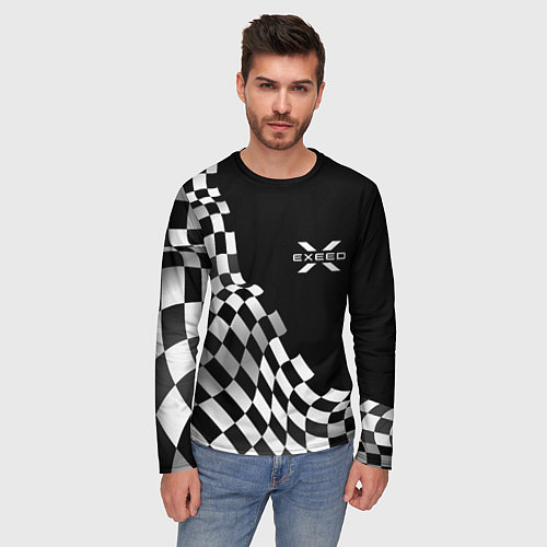 Мужской лонгслив Exeed racing flag / 3D-принт – фото 3