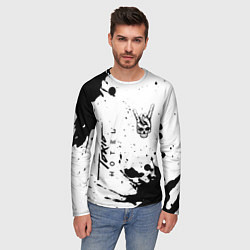 Лонгслив мужской Tokio Hotel и рок символ на светлом фоне, цвет: 3D-принт — фото 2