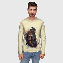 Лонгслив мужской Самурай с двумя мечами - нейросеть, цвет: 3D-принт — фото 2