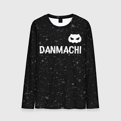Лонгслив мужской DanMachi glitch на темном фоне: символ сверху, цвет: 3D-принт